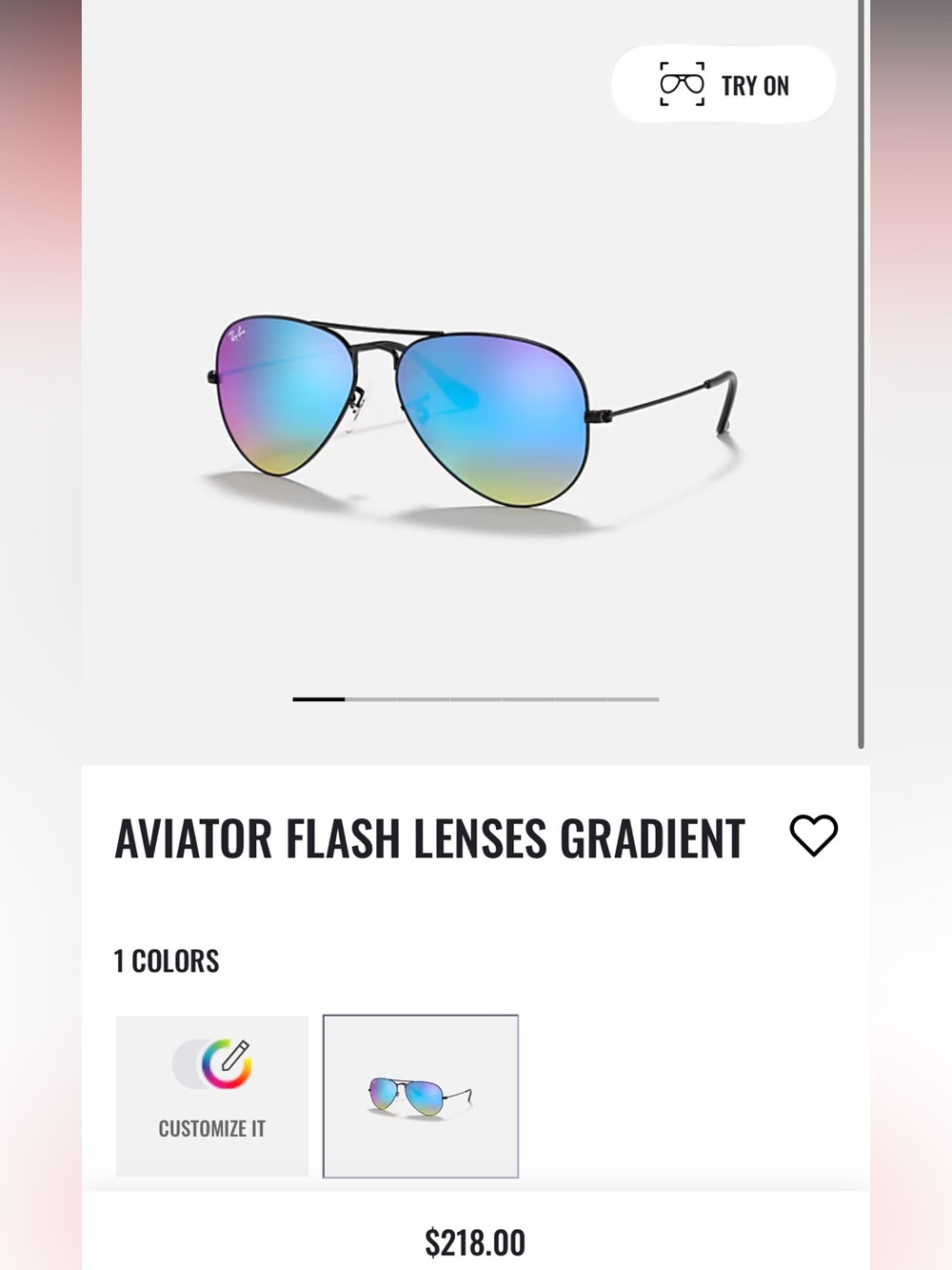 Ray-Ban Aviator Sunglasses - Blue/Purple/Yellow Gradient